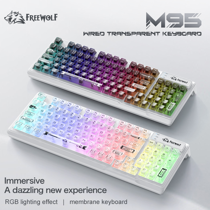 Wired RGB Transparent Keyboard - Pc Gaming Pink review and price