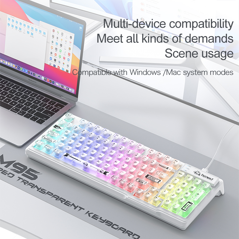 Wired RGB Transparent Keyboard - Pc Gaming Pink review and price